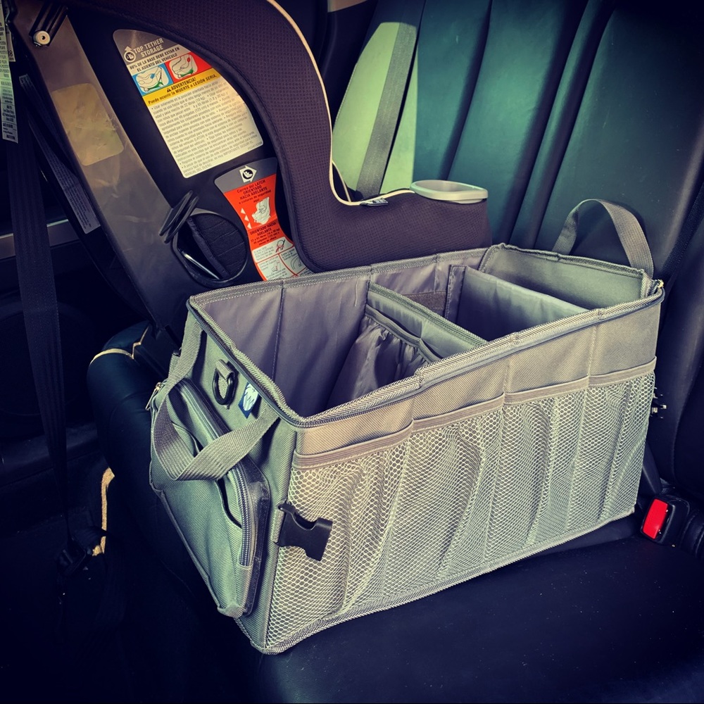 Car Seat Organizer for Kids! Zipper Lid, Cup Holders, and Seat Belt Attachments - Picture 2 of 8